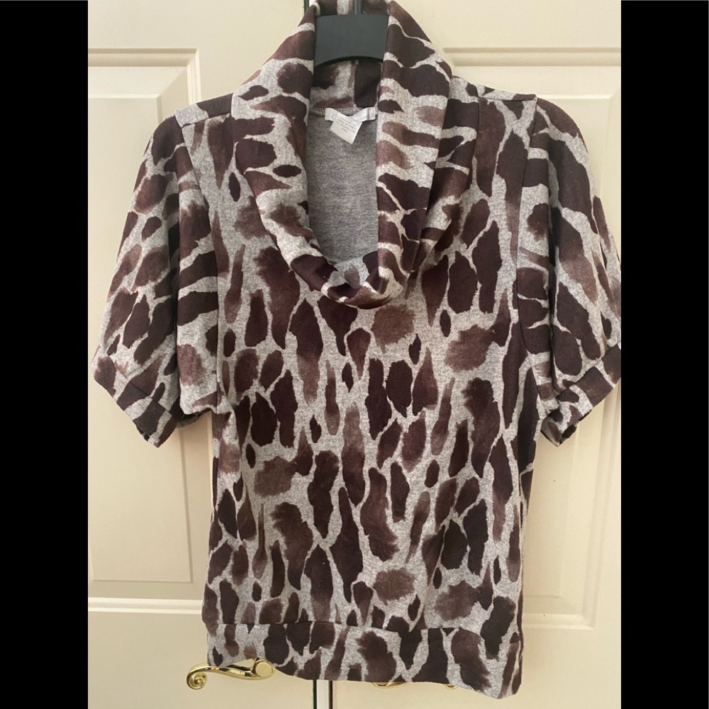 Women’s Cheetah Cowlneck Blouse